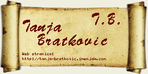 Tanja Bratković vizit kartica